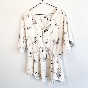 floral short-sleeve blouse